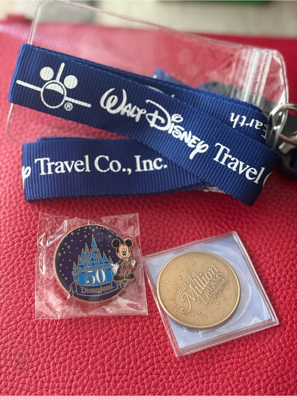 Disney 50th Anniversary Blue and Gold Disneyland Enamel‎ Pin with Mickey